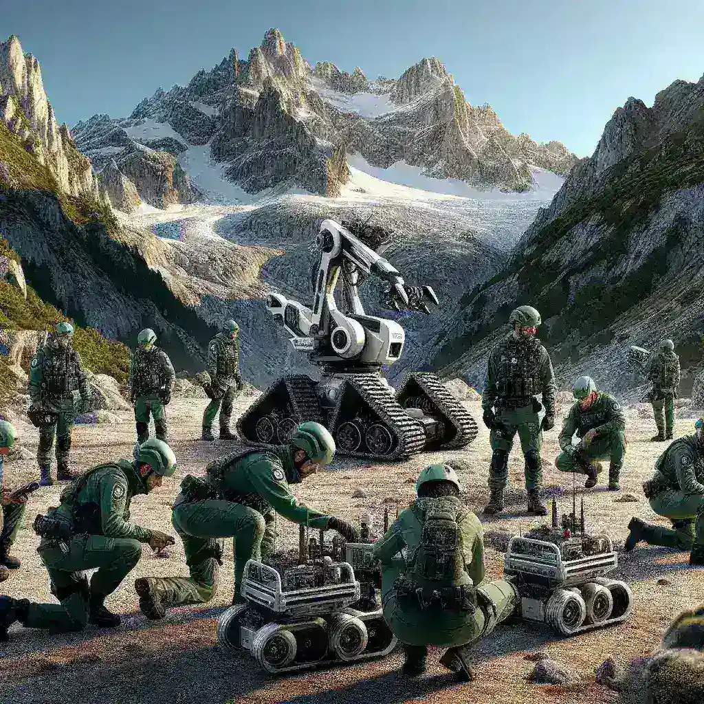 "Robot de rescate usado por la Guardia Civil en operación de salvamento en montaña, mostrando su diseño moderno y funcionalidades avanzadas para emergencias."