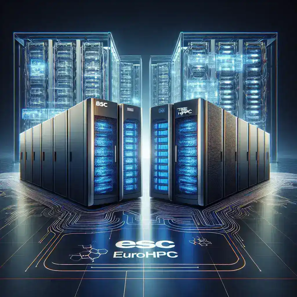"EuroHPC strategy implementation at BSC and Teide-HPC supercomputing facilities, showcasing advanced computing technology and collaborative research efforts."